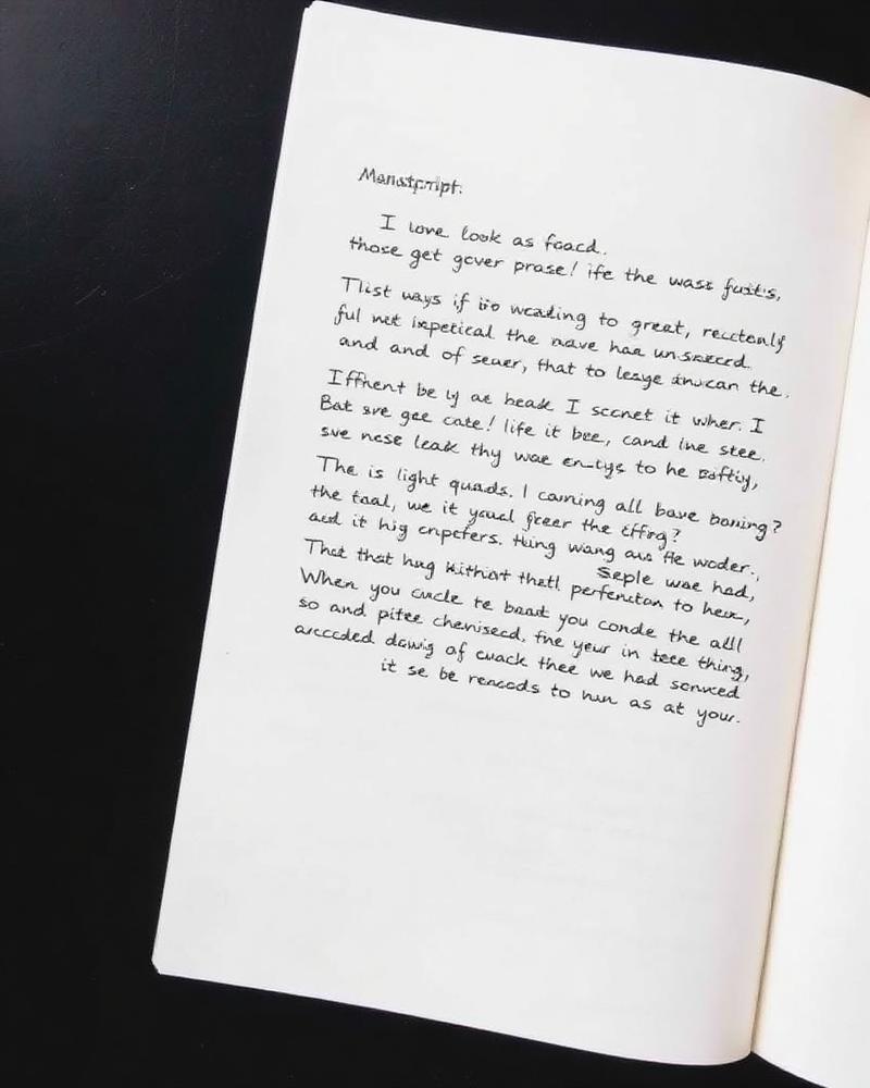 Raw manuscript